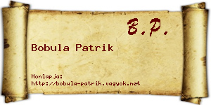 Bobula Patrik névjegykártya